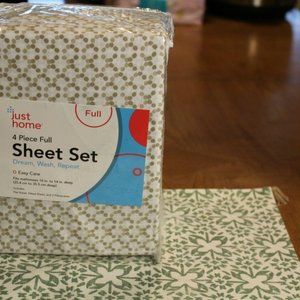 Just Home Geometric Dots Full-4 piece Sheet Set